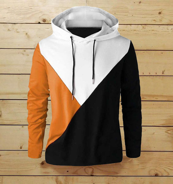 Men's Casual Cotton Colour Block Hoodie
