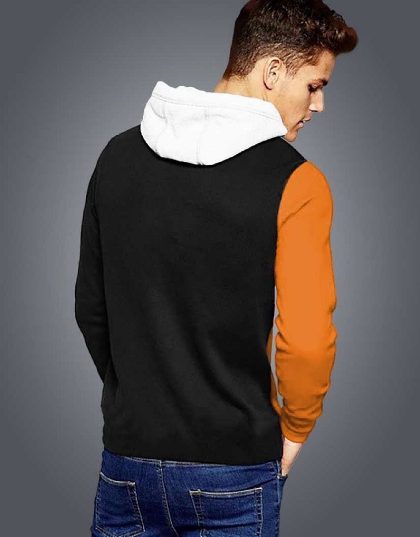Men's Casual Cotton Colour Block Hoodie