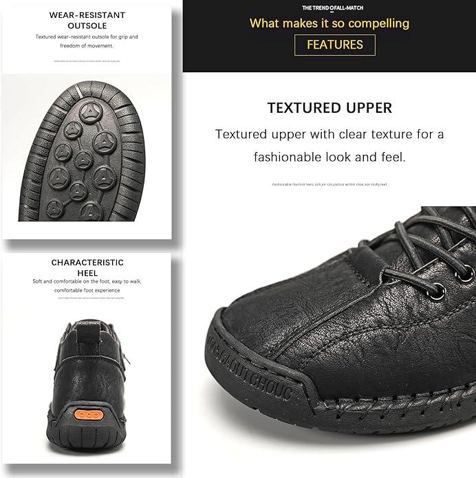 Men's Hiking Leather Shoes High Top Shoes Thickened