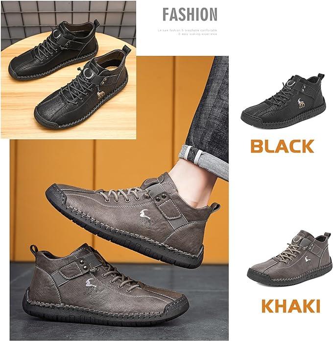 Men's Hiking Leather Shoes High Top Shoes Thickened