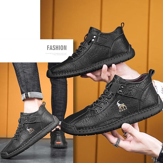 Men's Hiking Leather Shoes High Top Shoes Thickened